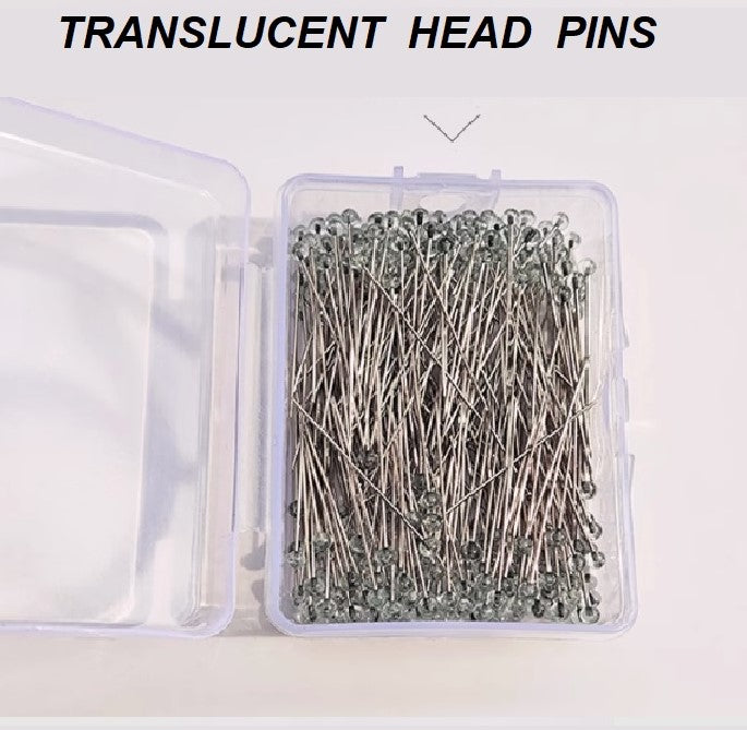 HEAD PIN AND NEEDLE - TRANSLUCENT PEARL HEAD