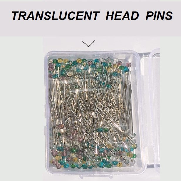 HEAD PIN AND NEEDLE - TRANSLUCENT PEARL HEAD